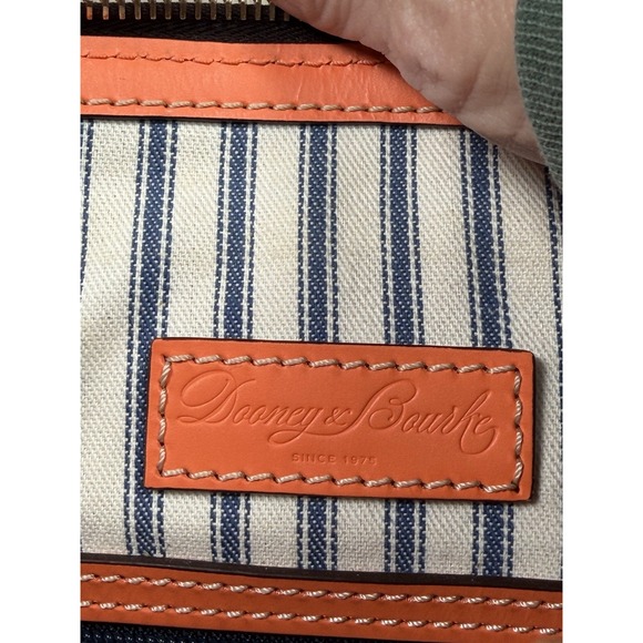 Dooney & Bourke Beacon Woven Domed Satchel Orange Brown - Picture 15 of 16